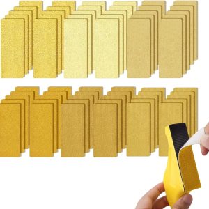 61-Pack Sanding Paper Set with Tools, Viaky 3.66x1.18'' Sandpaper Mixed 80/120/180/240/400/600, 10PCS Assort Grit Each, Hook and Loop Sand Paper for Car, Wood, Wall, Corner Polishing Buffing