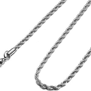 Twist Chain Necklace - Stainless Steel Rope Jewelry for Men & Women