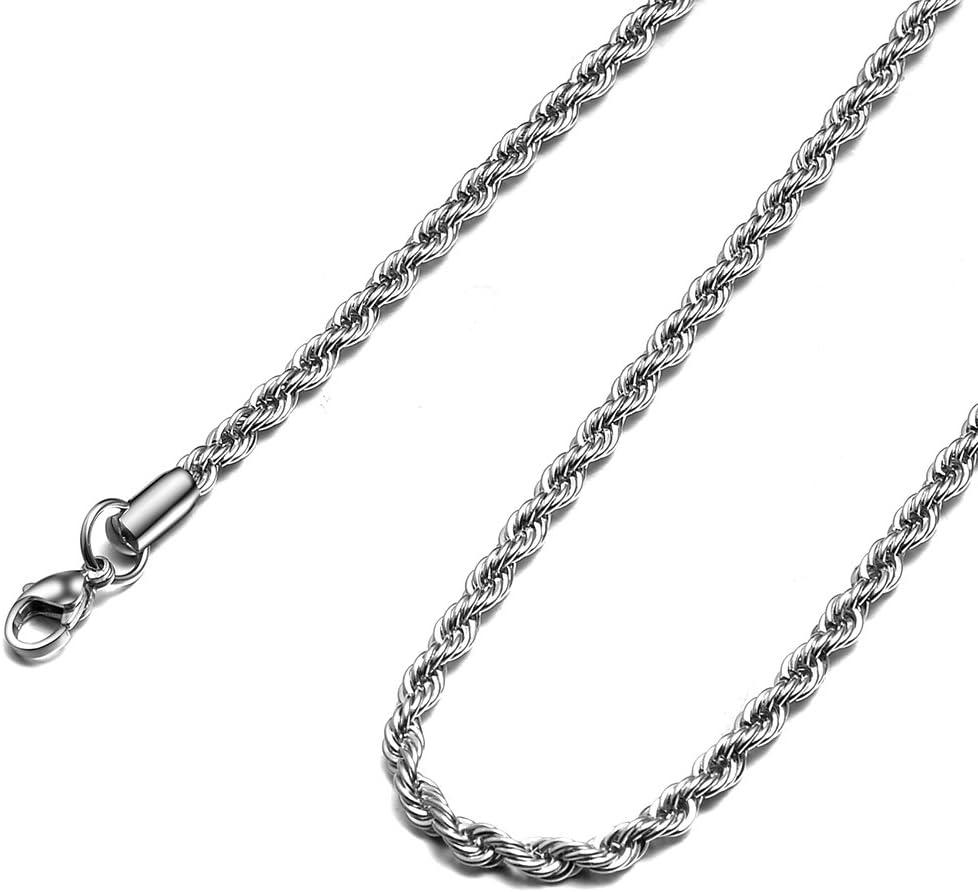 Twist Chain Necklace - Stainless Steel Rope Jewelry for Men & Women