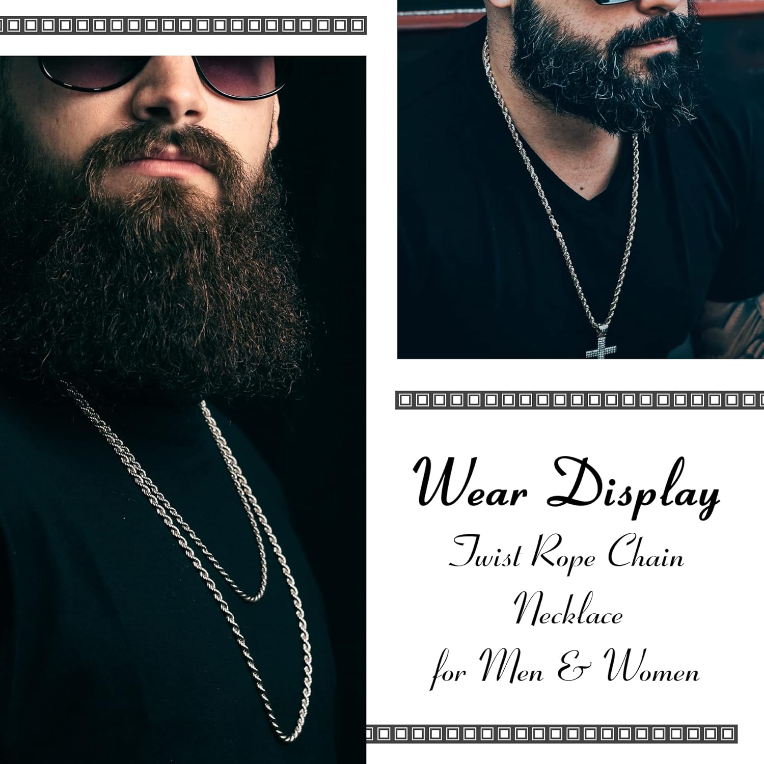 Twist Chain Necklace - Stainless Steel Rope Jewelry for Men & Women - Image 2