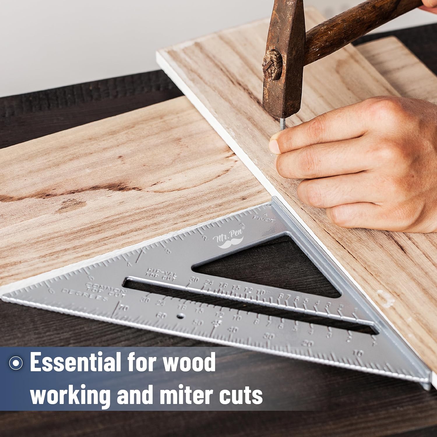 Mr. Pen Metal 7 Inches Rafter Square, Carpenter Square, 2 Pack - Image 4